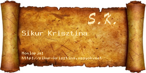 Sikur Krisztina névjegykártya